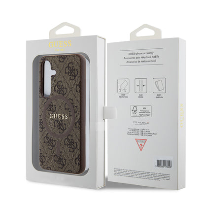 Funda MagSafe para Samsung Galaxy Z Flip7 F766, Guess, Colección 4G, Marrón
