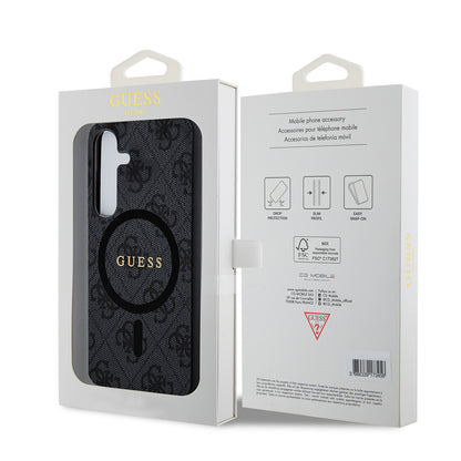 Funda MagSafe para Samsung Galaxy Z Flip7 F766, Guess, Colección 4G, Negra