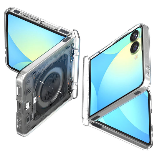 Funda MagSafe para Samsung Galaxy Z Flip7 F766, Spigen, Ultra Hybrid Pro Neo One, Transparente ACS09560