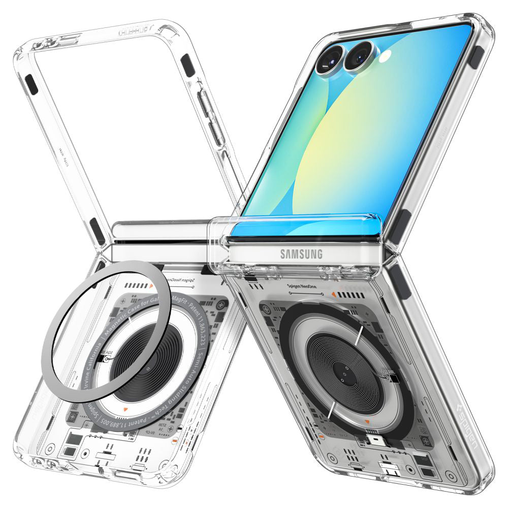 Funda MagSafe para Samsung Galaxy Z Flip7 F766, Spigen, Ultra Hybrid Pro Neo One, Transparente ACS09560