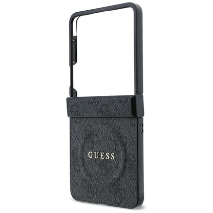 Funda MagSafe para Samsung Galaxy Z Flip8 F776, Guess, 4G Leather Classic, Negra