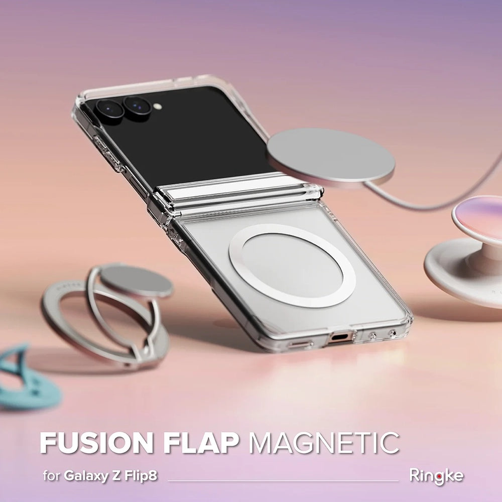 Funda MagSafe para Samsung Galaxy Z Flip8 F776, Ringke, Fusion Flap, Transparente