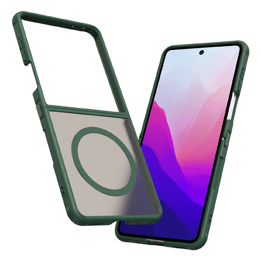 Funda MagSafe para Samsung Galaxy Z Flip8 F776, Techsuit, HaloFrost II, Verde
