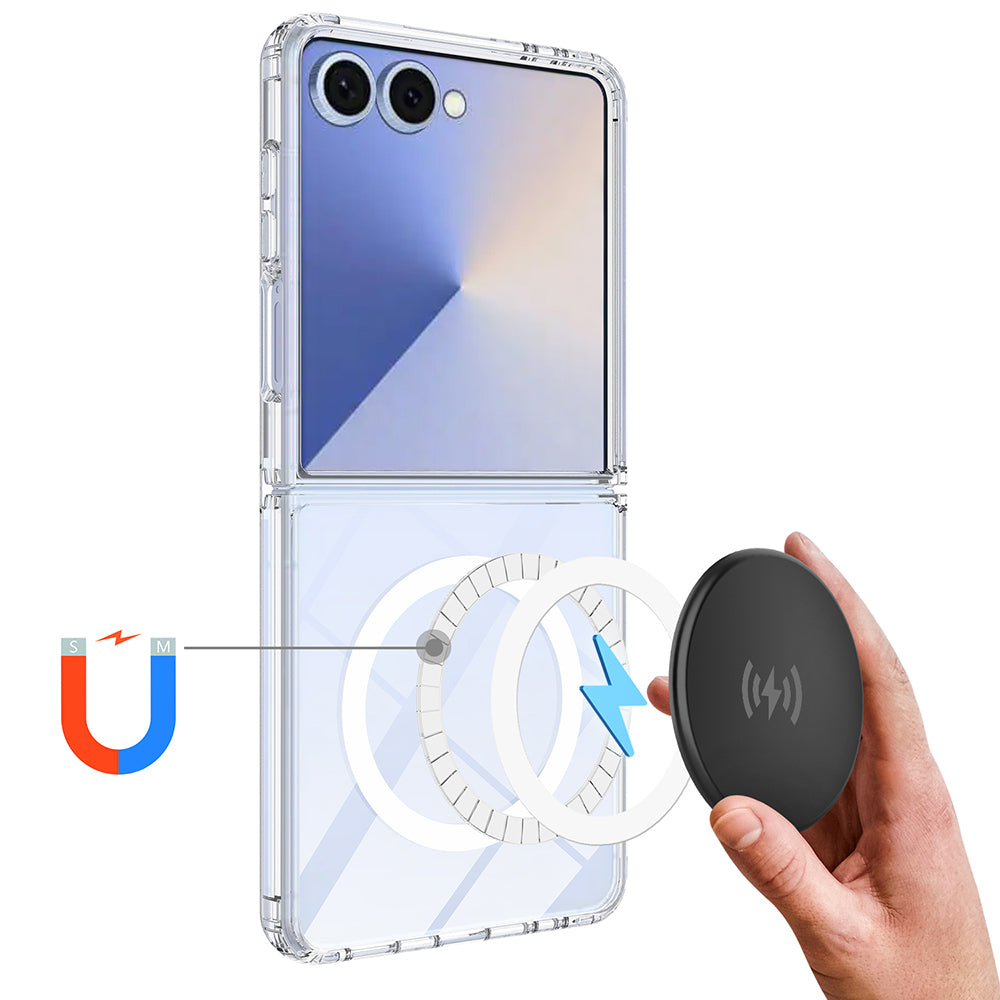 Funda MagSafe para Samsung Galaxy Z Flip8 F776, Techsuit, Pro, Transparente
