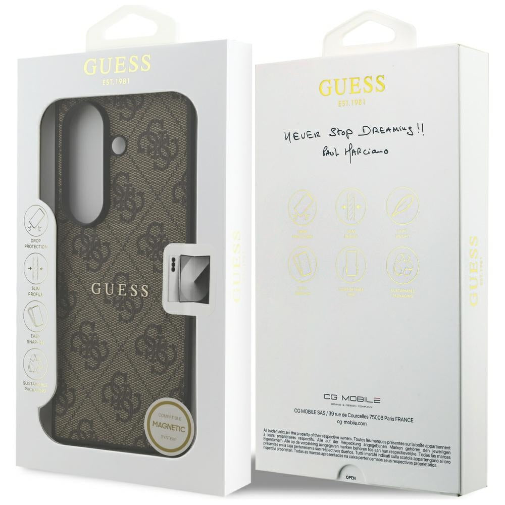 Funda MagSafe para Samsung Galaxy Z Fold7 F966, Guess, 4G Classic, Marrón