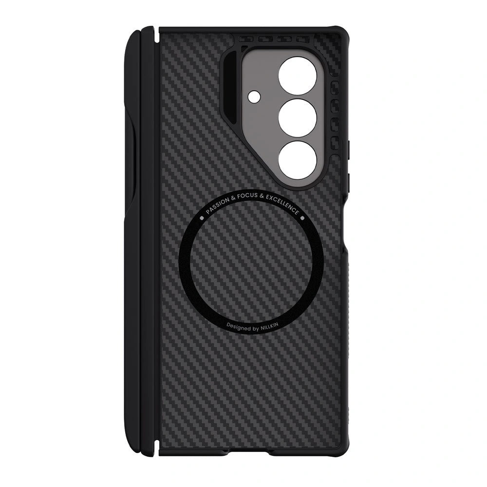 Funda MagSafe para Samsung Galaxy Z Fold7 F966, Nillkin, CarboProp con recorte para cámara y soporte para S-Pen, Negra