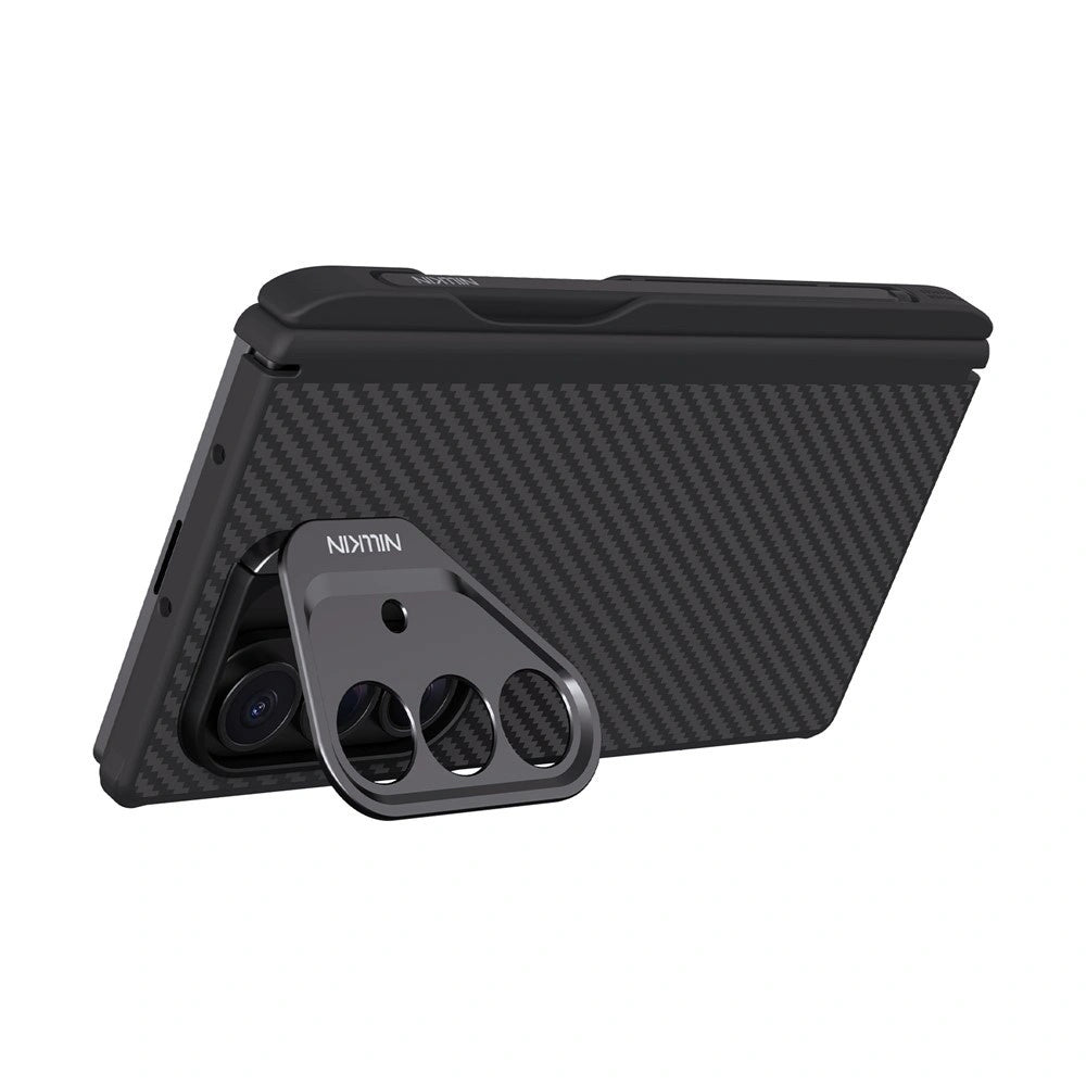 Funda MagSafe para Samsung Galaxy Z Fold7 F966, Nillkin, CarboProp con recorte para cámara y soporte para S-Pen, Negra