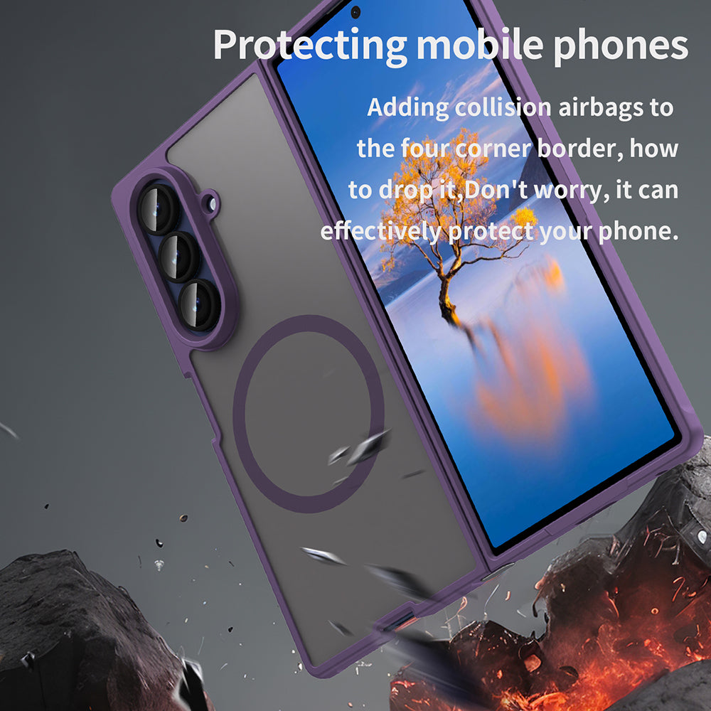 Funda MagSafe para Samsung Galaxy Z Fold7 F966, Techsuit, HaloFrost II, Morado
