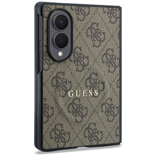 Funda MagSafe para Samsung Galaxy Z Fold8 F971, Guess, 4G Leather Classic, Marrón