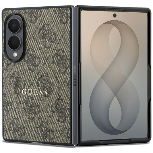 Funda MagSafe para Samsung Galaxy Z Fold8 F971, Guess, 4G Leather Classic, Marrón