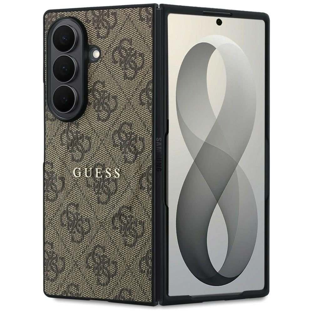 Funda MagSafe para Samsung Galaxy Z Fold8 Ultra F976, Guess, 4G Leather Classic, Marrón