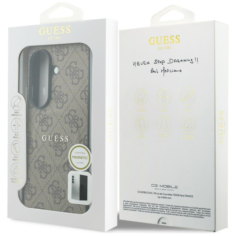 Funda MagSafe para Samsung Galaxy Z Fold8 Ultra F976, Guess, 4G Leather Classic, Marrón