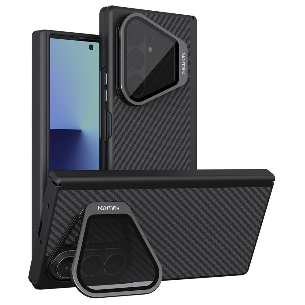 Funda MagSafe para Samsung Galaxy Z Fold8 Ultra F976, Nillkin, CarboProp con cubierta de lente negra transparente, negra