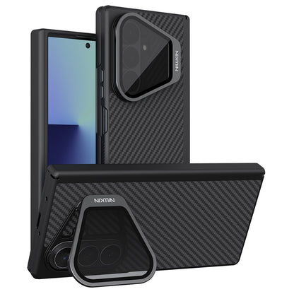 Funda MagSafe para Samsung Galaxy Z Fold8 Ultra F976, Nillkin, CarboProp con cubierta de lente negra transparente, negra