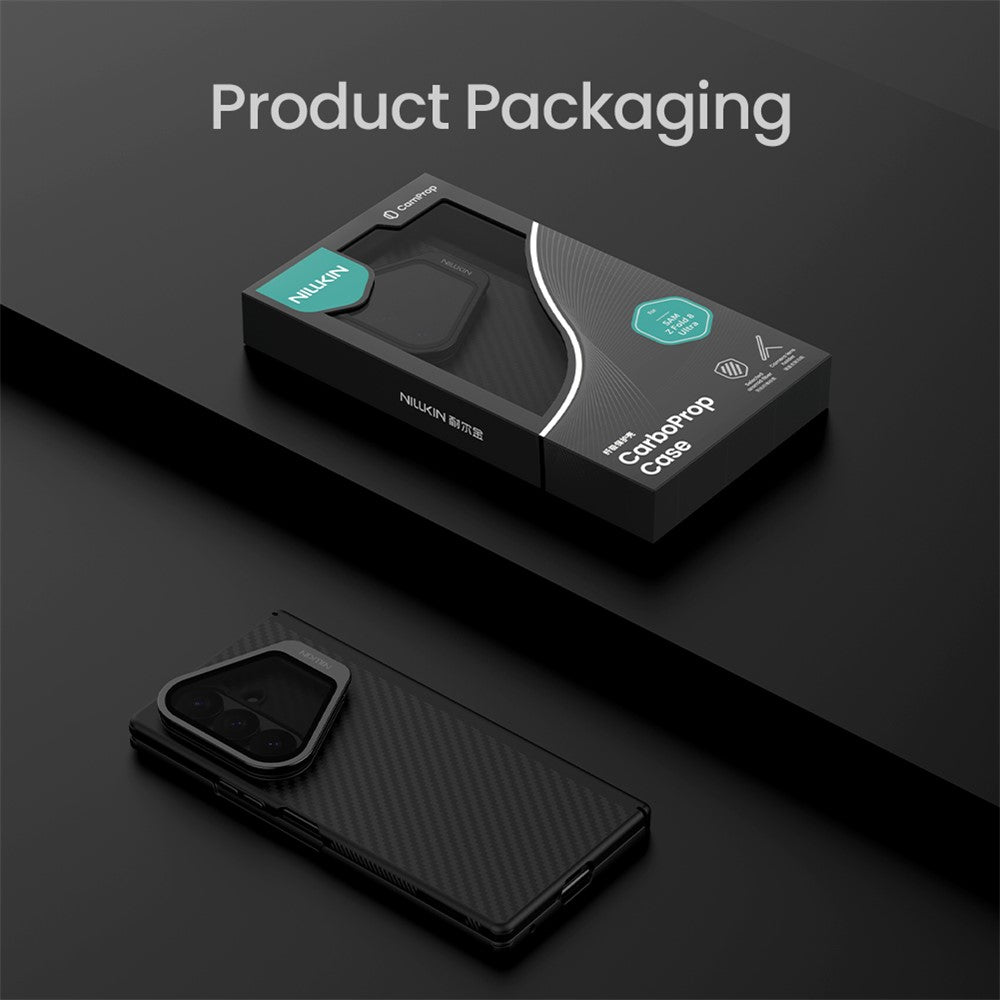 Funda MagSafe para Samsung Galaxy Z Fold8 Ultra F976, Nillkin, CarboProp con cubierta de lente negra transparente, negra