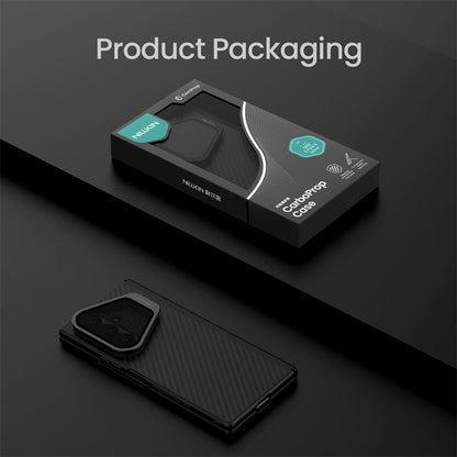 Funda MagSafe para Samsung Galaxy Z Fold8 Ultra F976, Nillkin, CarboProp con cubierta de lente negra transparente, negra