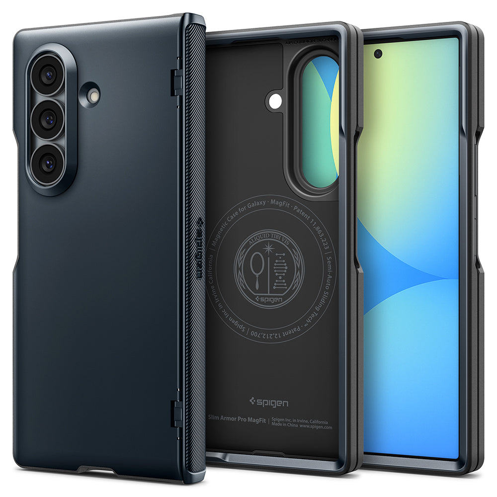 Funda MagSafe para Samsung Galaxy Z Fold8 Ultra F976, Spigen, Slim Armor Pro, Azul ACS11509