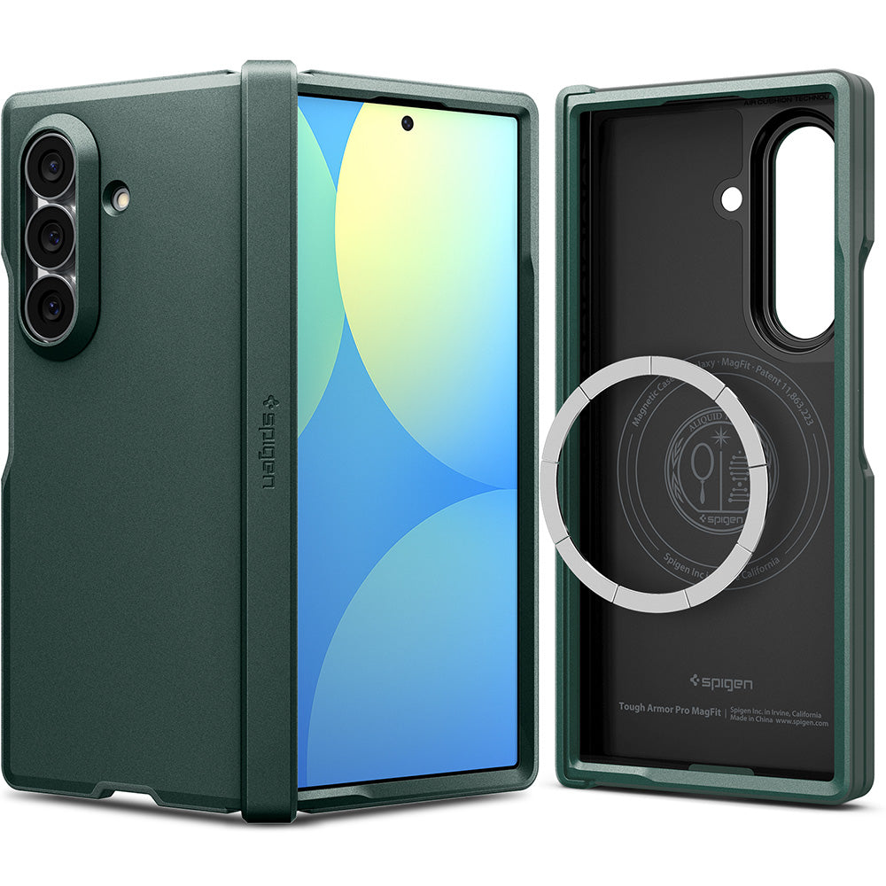 Funda MagSafe para Samsung Galaxy Z Fold8 Ultra F976, Spigen, Tough Armor Pro, Verde ACS11851