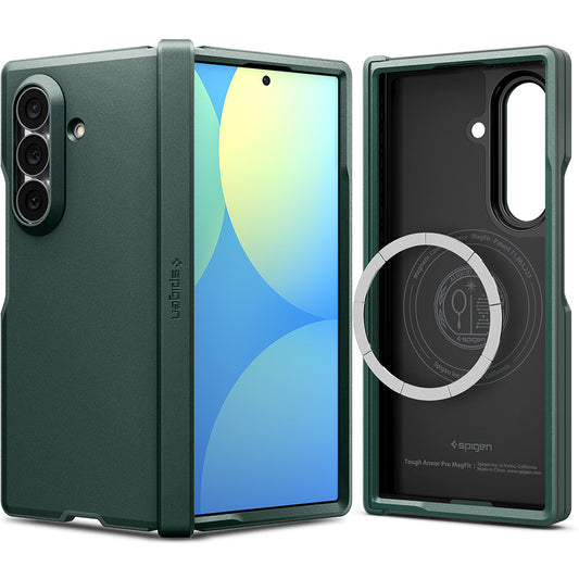 Funda MagSafe para Samsung Galaxy Z Fold8 Ultra F976, Spigen, Tough Armor Pro, Verde ACS11851