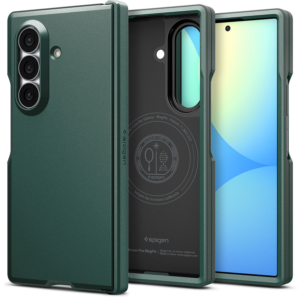 Funda MagSafe para Samsung Galaxy Z Fold8 Ultra F976, Spigen, Tough Armor Pro, Verde ACS11851
