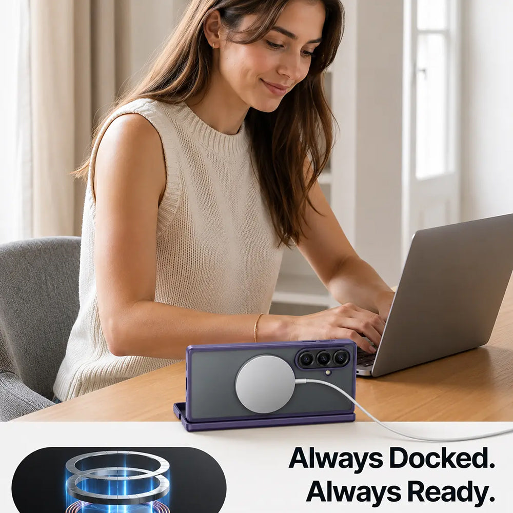 Funda MagSafe para Samsung Galaxy Z Fold8 Ultra F976, Torras, Guardian, Morado Oscuro