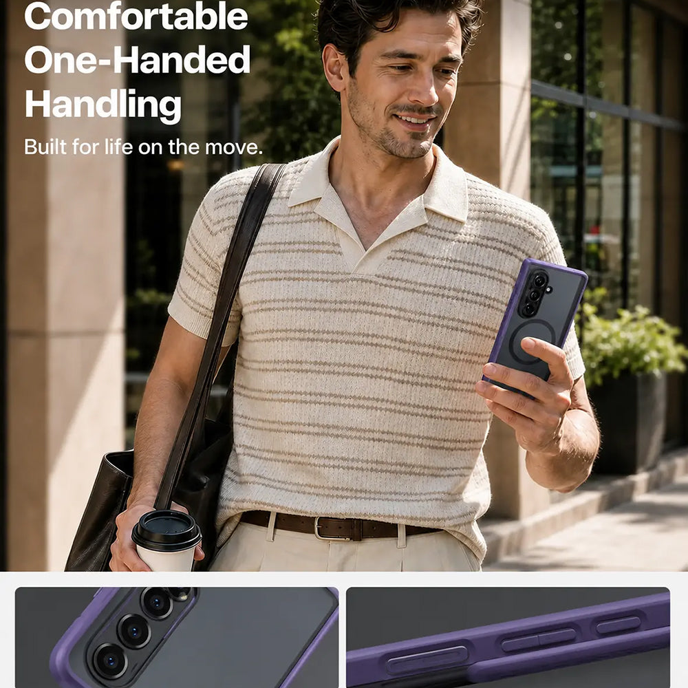 Funda MagSafe para Samsung Galaxy Z Fold8 Ultra F976, Torras, Guardian, Morado Oscuro