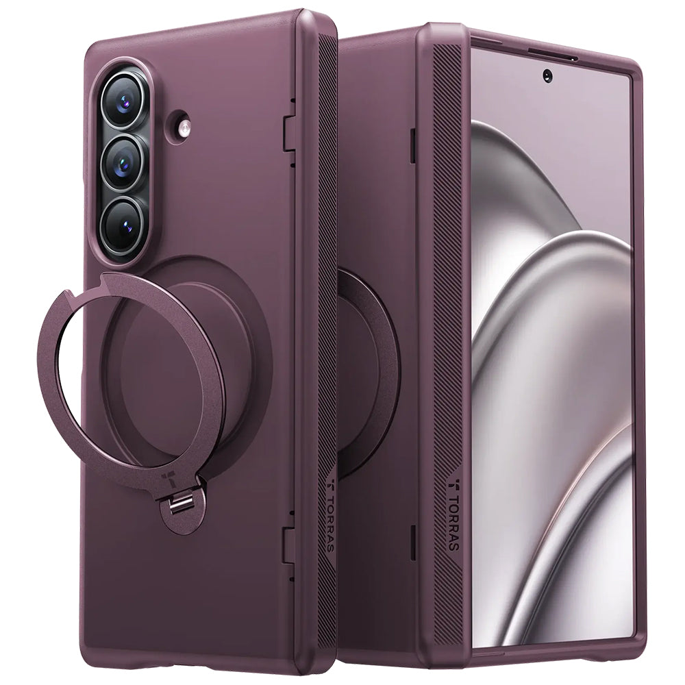 Funda MagSafe para Samsung Galaxy Z Fold8 Ultra F976, Torras, Ostand Q3 Spin, Morado