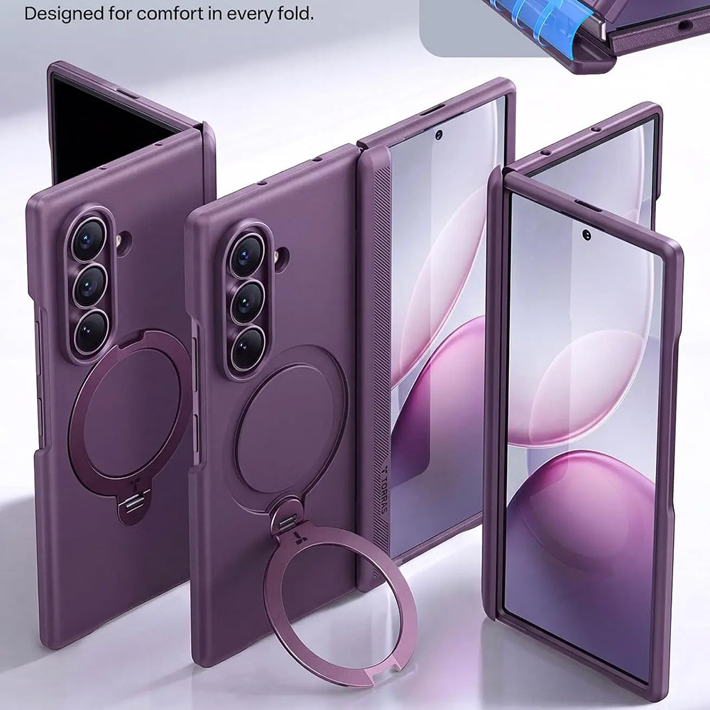Funda MagSafe para Samsung Galaxy Z Fold8 Ultra F976, Torras, Ostand Q3 Spin, Morado