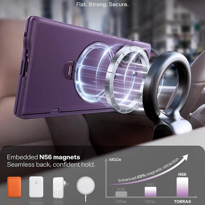 Funda MagSafe para Samsung Galaxy Z Fold8 Ultra F976, Torras, Ostand Q3 Spin, Morado