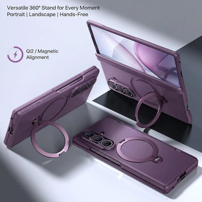 Funda MagSafe para Samsung Galaxy Z Fold8 Ultra F976, Torras, Ostand Q3 Spin, Morado