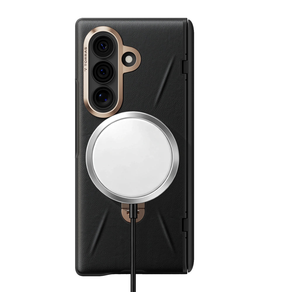 Funda MagSafe para Samsung Galaxy Z Fold8 Ultra F976, Torras, QPRO Leather, Negra