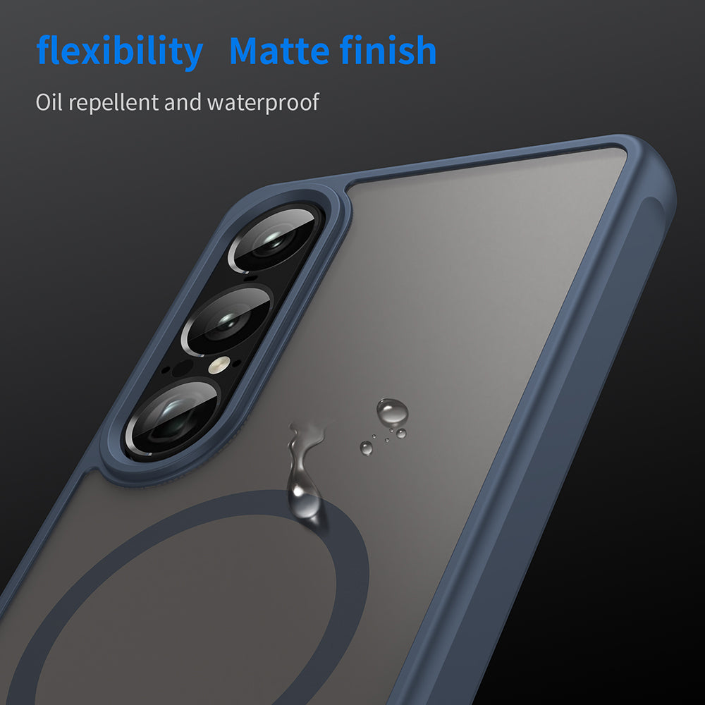 Funda MagSafe para Sony Xperia 1 VII, Techsuit, HaloFrost II, Azul Marino