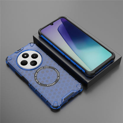Funda MagSafe para Xiaomi Poco C75 / Redmi 14C, Techsuit, HoneyComb Shield, Azul