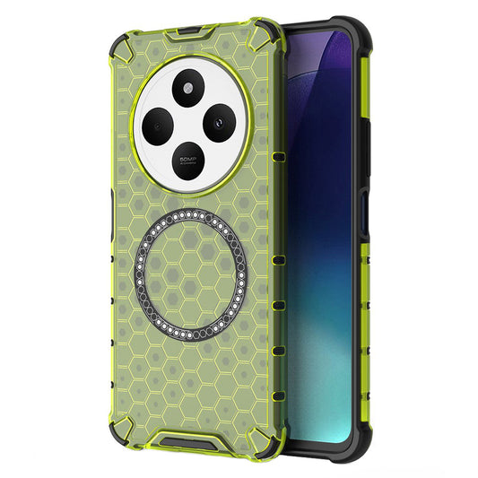 Funda MagSafe para Xiaomi Poco C75 / Redmi 14C, Techsuit, HoneyComb Shield, Verde