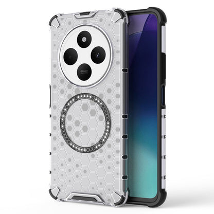 Funda MagSafe para Xiaomi Poco C75 / Redmi 14C, Techsuit, HoneyComb Shield, Blanca
