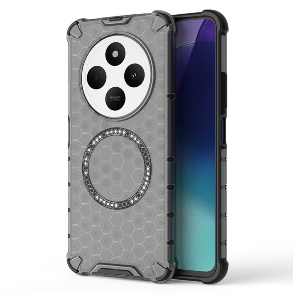 Funda MagSafe para Xiaomi Poco C75 / Redmi 14C, Techsuit, HoneyComb Shield, Negra