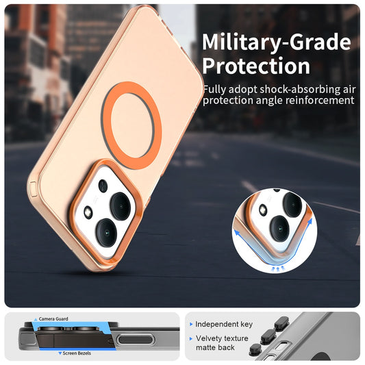Funda MagSafe para Xiaomi Poco C85 4G / Redmi 15C 5G / 15C 4G, Techsuit, CandyCase, Naranja