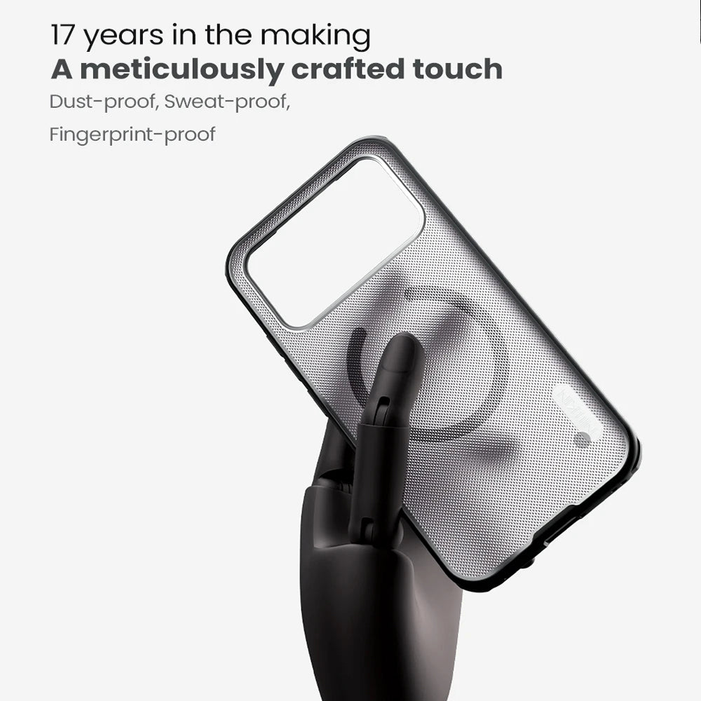 Funda MagSafe para Xiaomi Poco F8 Ultra, Nillkin, Super Shield Pro, Negra Transparente