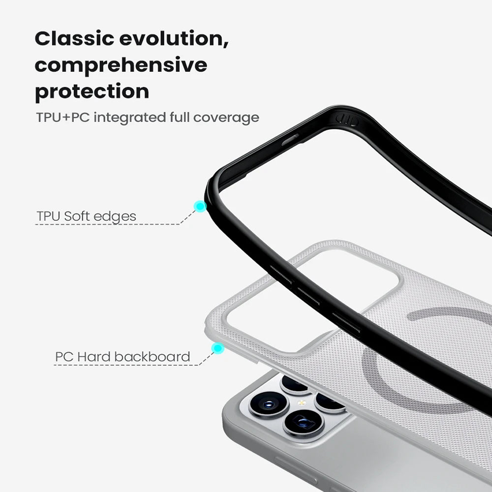 Funda MagSafe para Xiaomi Poco F8 Ultra, Nillkin, Super Shield Pro, Negra Transparente
