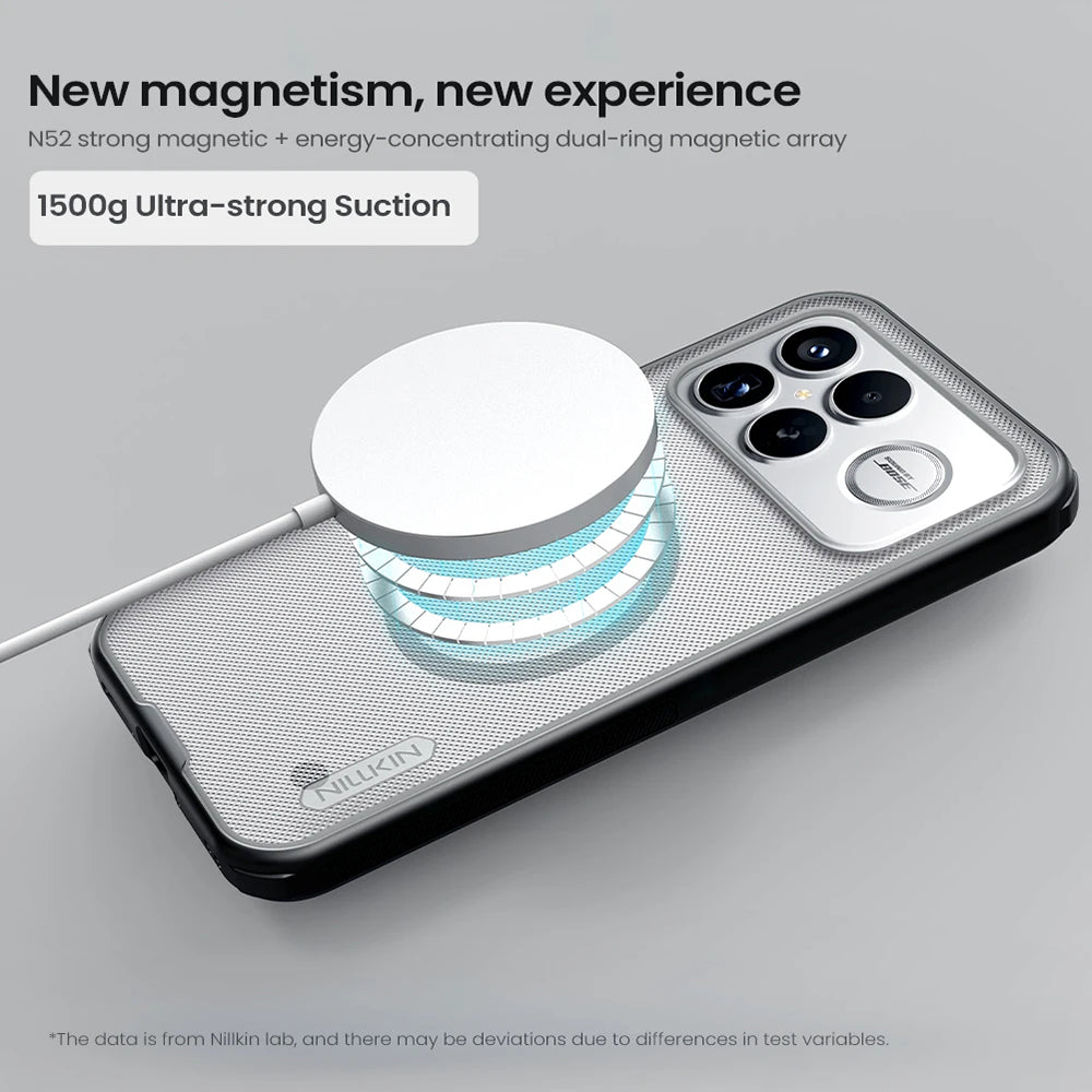 Funda MagSafe para Xiaomi Poco F8 Ultra, Nillkin, Super Shield Pro, Negra Transparente