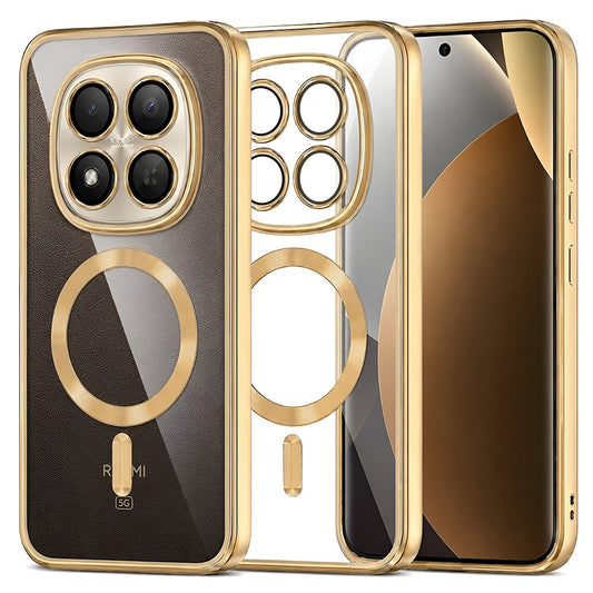 Funda MagSafe para Xiaomi Poco M8 Pro / Redmi Note 15 Pro+ 5G, Techsuit, Luxury Crystal, Dorada