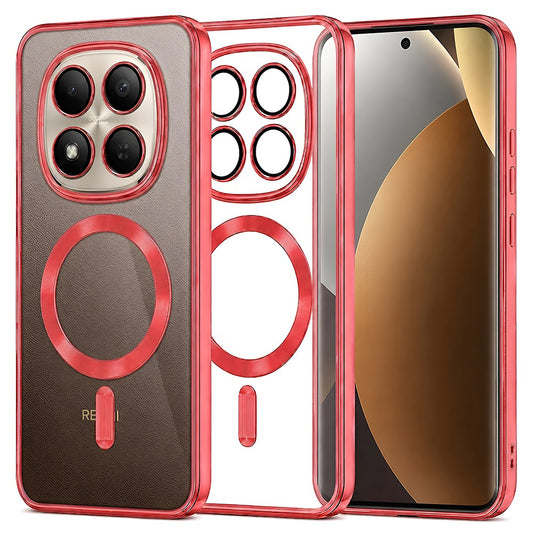 Funda MagSafe para Xiaomi Poco M8 Pro / Redmi Note 15 Pro+ 5G, Techsuit, Luxury Crystal, Roja