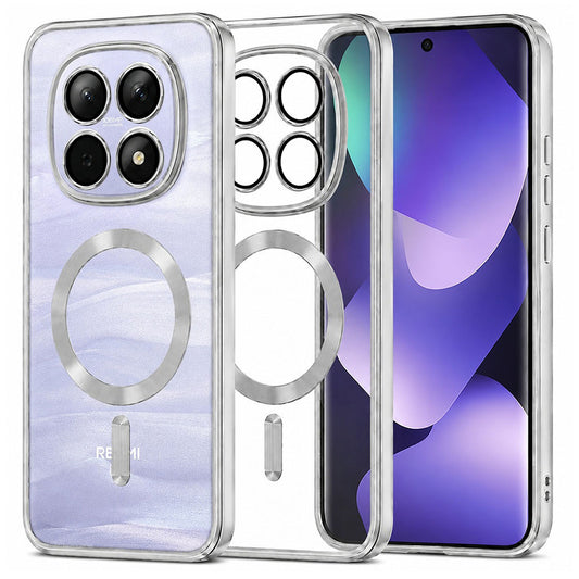 Funda MagSafe para Xiaomi Poco M8 / Redmi Note 15 5G / Note 15 4G, Techsuit, Luxury Crystal, Plateada