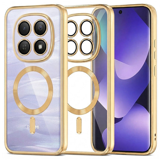 Funda MagSafe para Xiaomi Poco M8 / Redmi Note 15 5G / Note 15 4G, Techsuit, Luxury Crystal, Dorada