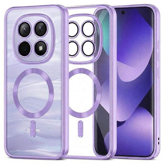 Funda MagSafe para Xiaomi Poco M8 / Redmi Note 15 5G / Note 15 4G, Techsuit, Luxury Crystal, Morado Claro