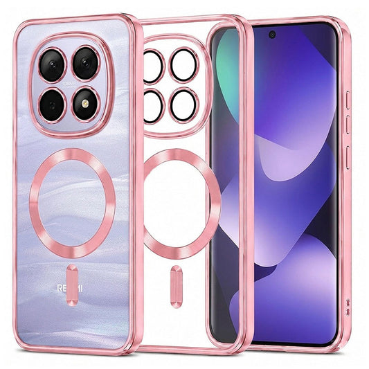 Funda MagSafe para Xiaomi Poco M8 / Redmi Note 15 5G / Note 15 4G, Techsuit, Luxury Crystal, Rosa