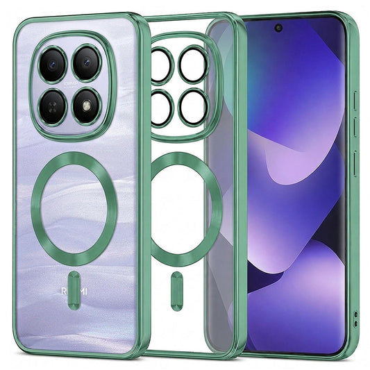 Funda MagSafe para Xiaomi Poco M8 / Redmi Note 15 5G / Note 15 4G, Techsuit, Luxury Crystal, Verde Claro