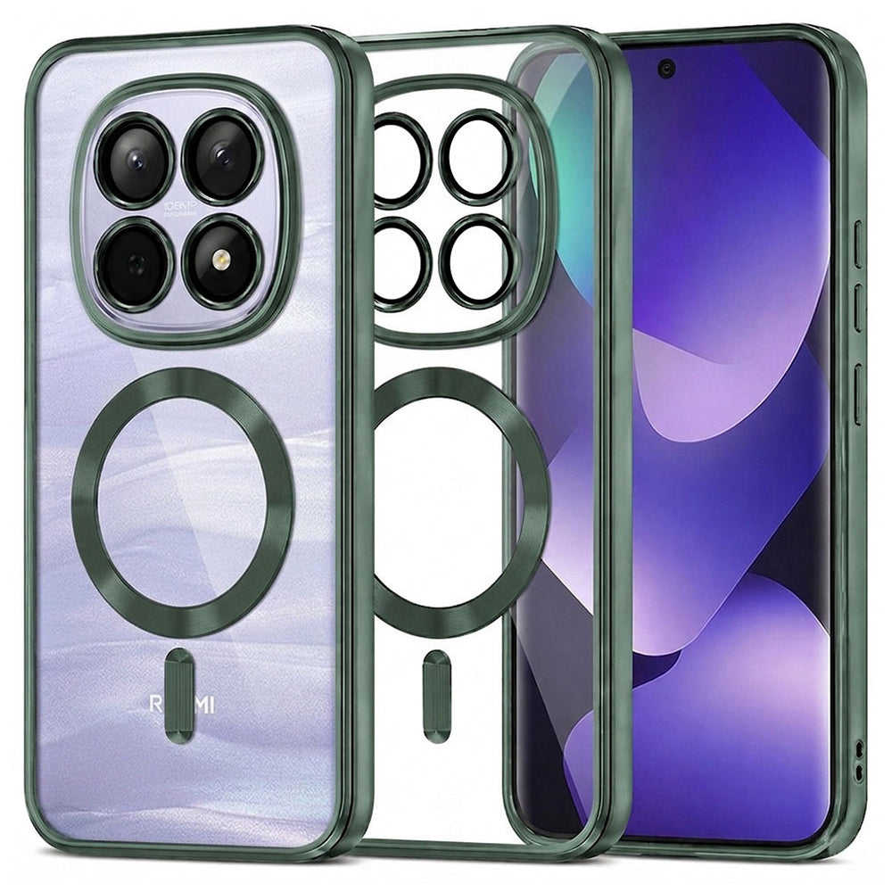 Funda MagSafe para Xiaomi Poco M8 / Redmi Note 15 5G / Note 15 4G, Techsuit, Luxury Crystal, Verde Oscuro