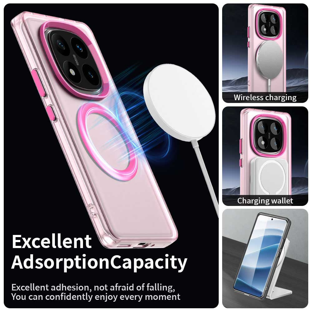 Funda MagSafe para Xiaomi Poco X7 / Redmi Note 14 Pro 5G, Techsuit, CandyCase, Rosa