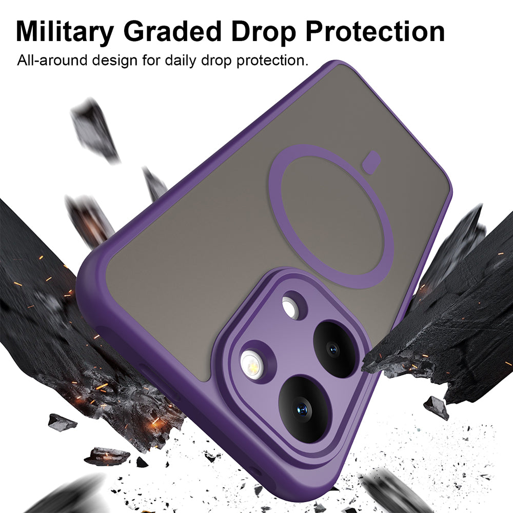 Funda MagSafe para Xiaomi Poco X8 Pro Max, Techsuit, HaloFrost II, Morado